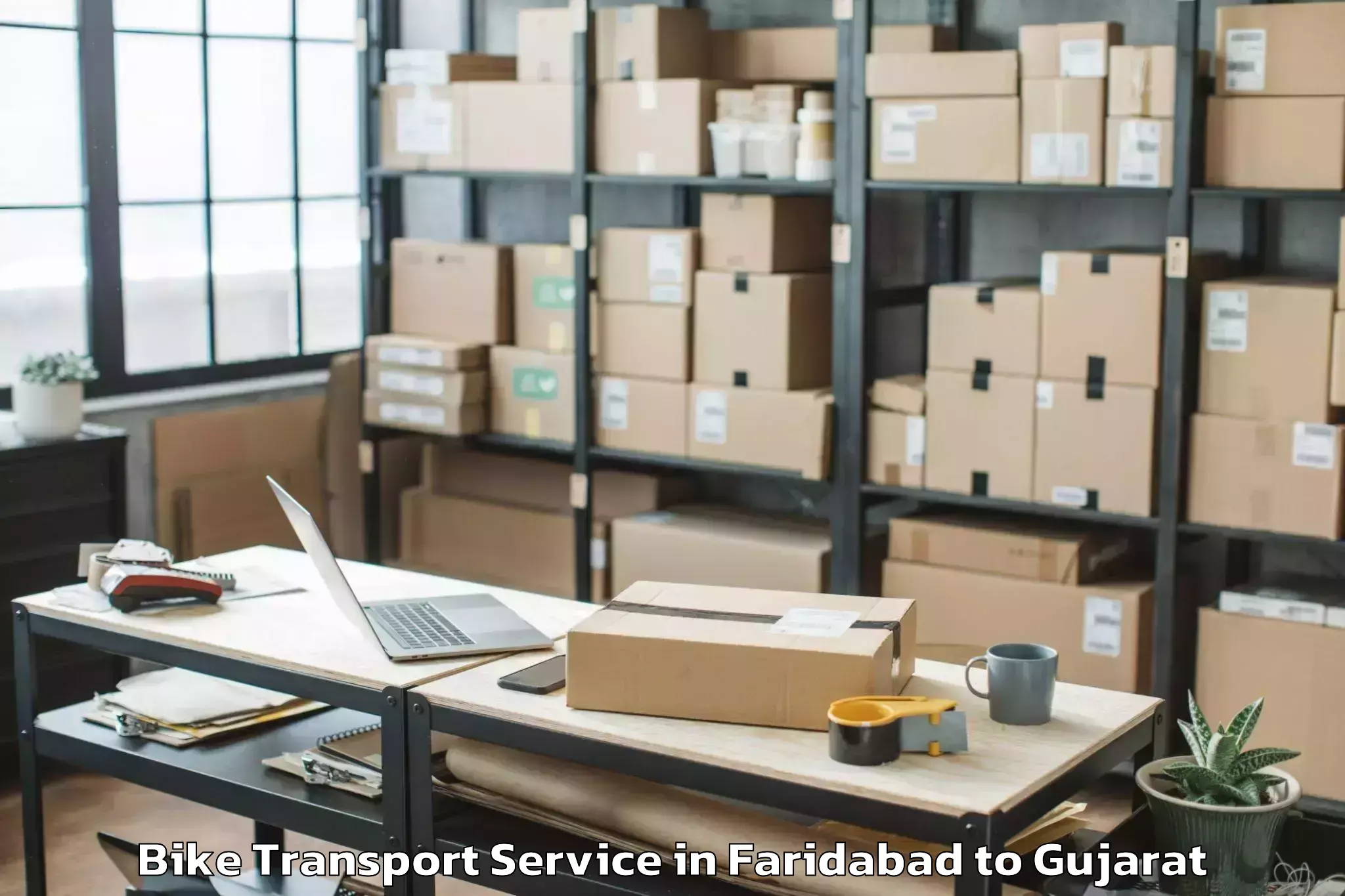 Book Faridabad to Kundla Bike Transport